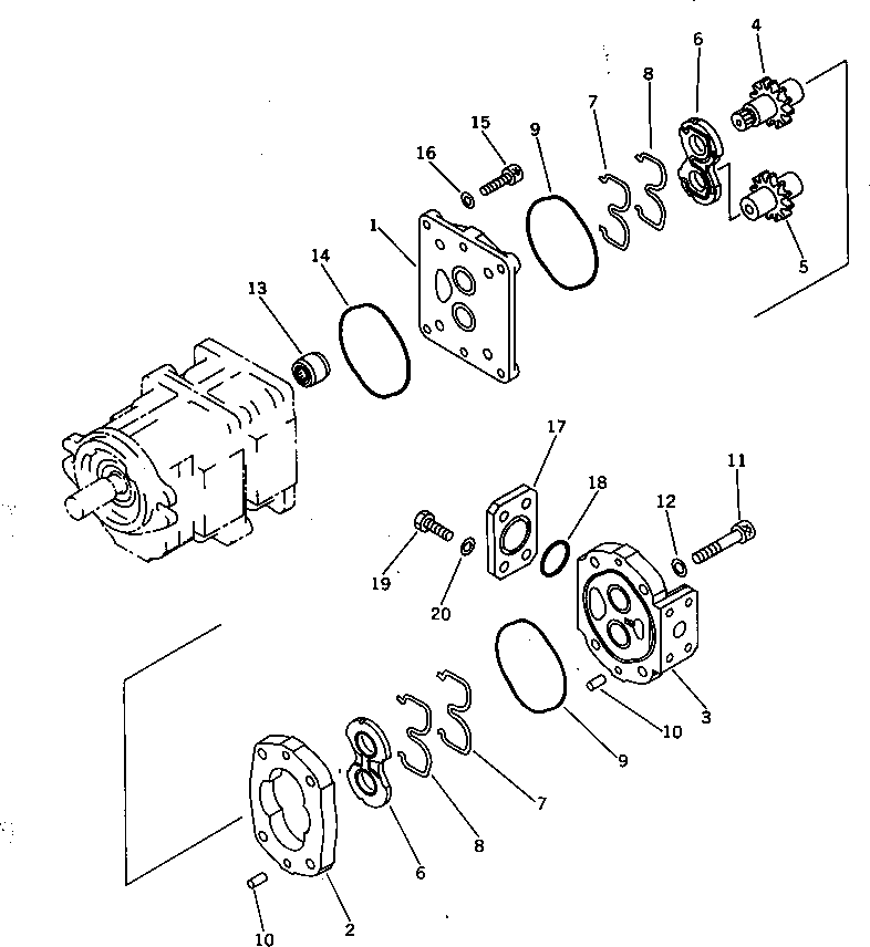 Excavators Komatsu / PC28UU-1 S/N 1001-UP(pc28uu0c) / HYDRAULIC PUMP (3/3)(#1001-3652)(180060 : 6103)