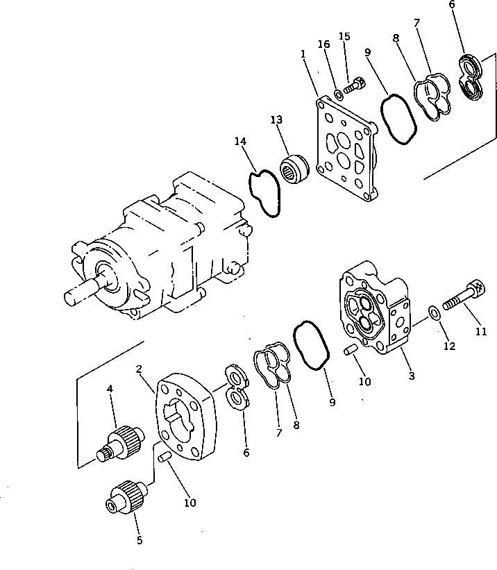 Excavators Komatsu / PC28UU-1 S/N 1001-UP(pc28uu0c) / HYDRAULIC PUMP (3/3)(#3653-)(180070 : 6103A)