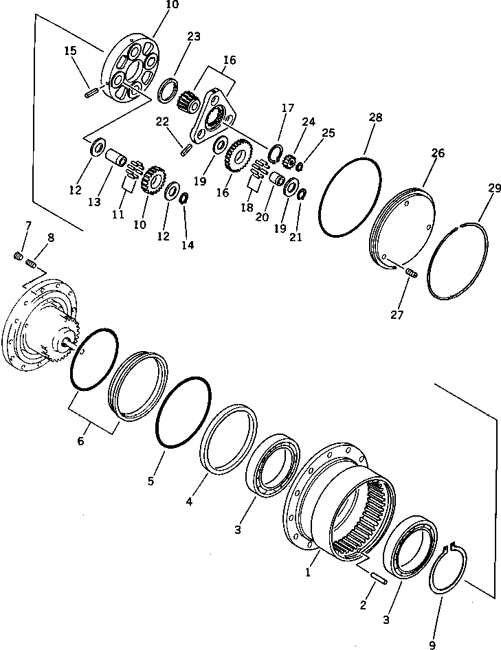 Excavators Komatsu / PC28UU-1 S/N 1001-UP(pc28uu0c) / TRAVEL MOTOR (1/3)(180250 : 6431)