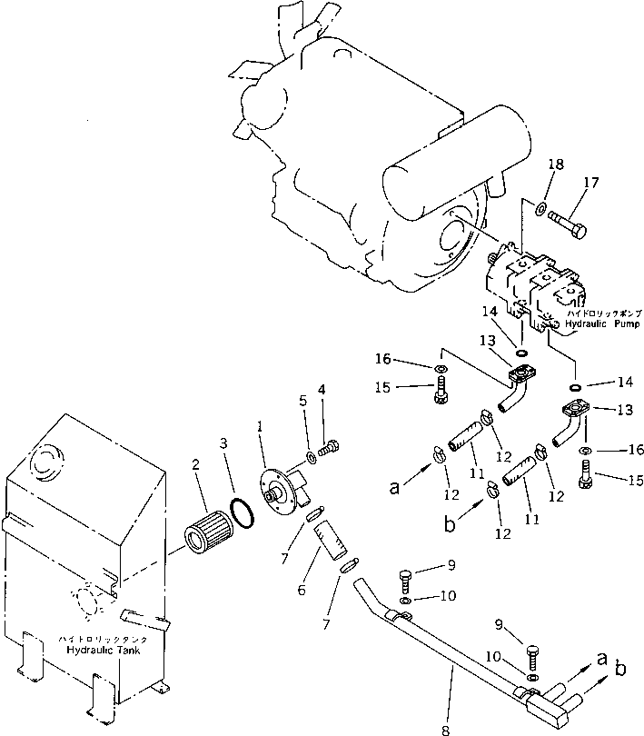 Excavators Komatsu / PC28UU-1 S/N 1001-UP(pc28uu0c) / HYDRAULIC PIPING (SUCTION LINE)(180300 : 6501)