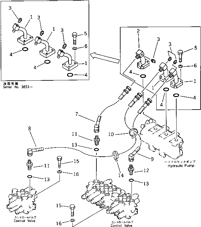 Excavators Komatsu / PC28UU-1 S/N 1001-UP(pc28uu0c) / HYDRAULIC PIPING (DELIVERY LINE)(180310 : 6505)