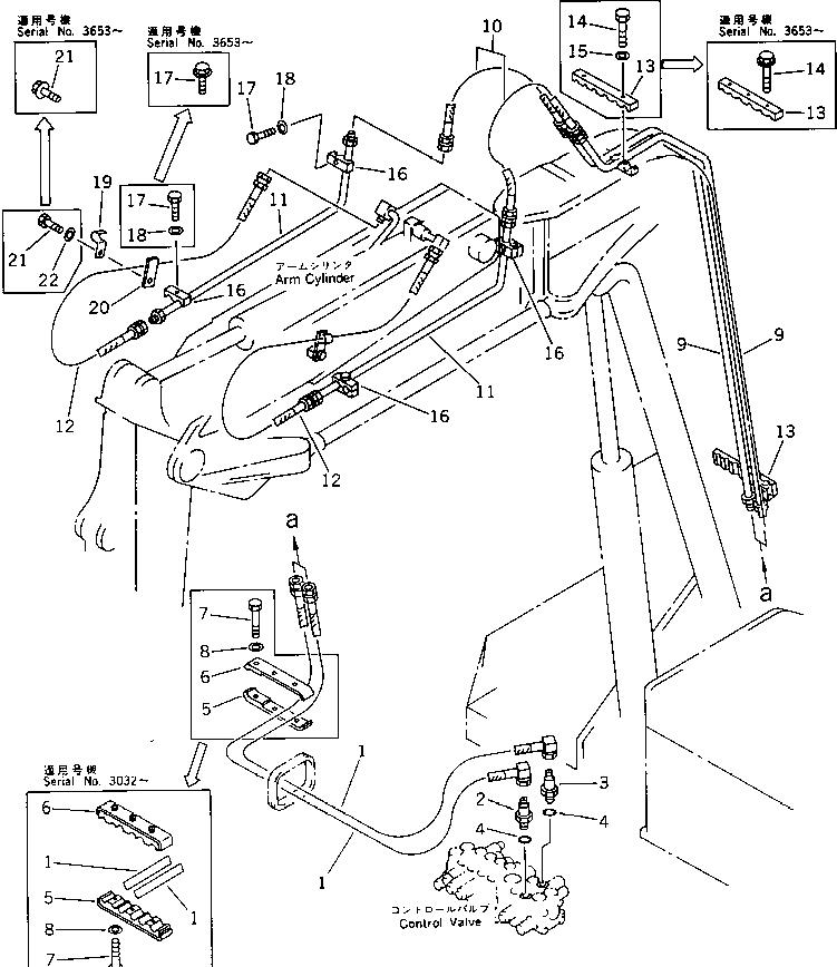 Excavators Komatsu / PC28UU-1 S/N 1001-UP(pc28uu0c) / HYDRAULIC PIPING (ARM CYLINDER LINE)(180400 : 6711)