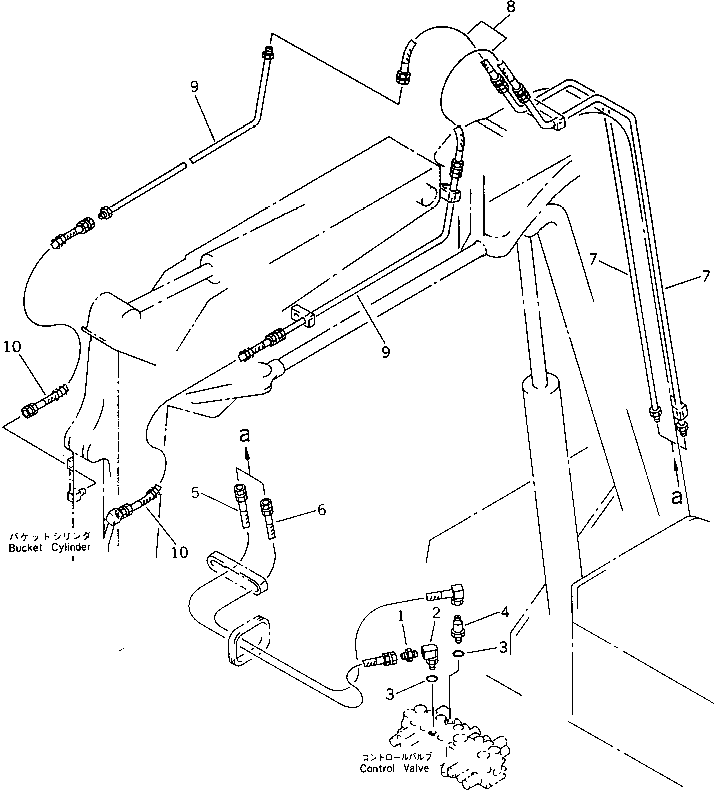 Excavators Komatsu / PC28UU-1 S/N 1001-UP(pc28uu0c) / HYDRAULIC PIPING (BUCKET CYLINDER LINE)(#3653-)(180430 : 6721A)