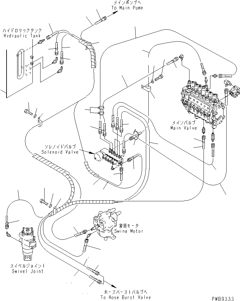 Komatsu parts book diagram for PC290LC-6K S/N K30001-UP: SOLENOID VALVE (SOLENOID VALVE LINE)