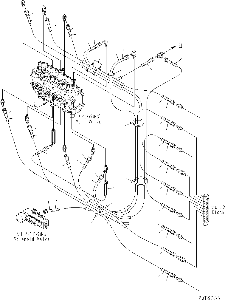 Komatsu parts book diagram for PC290LC-6K S/N K30001-UP: PPC MAIN LINE (VALVE PPC LINES)