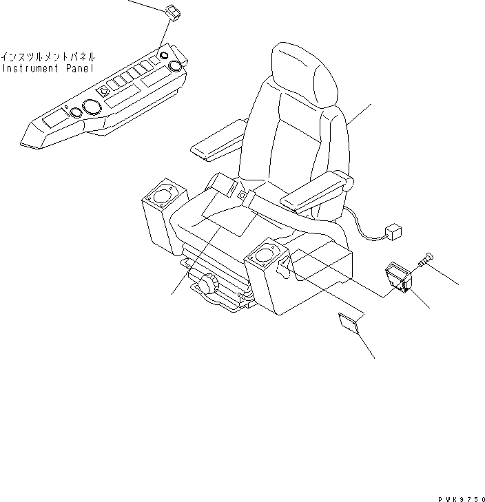 Komatsu parts book diagram for PC290LC-6K S/N K30001-UP: OPERATOR'S SEAT (FOR HEATED SEAT)(#K30003-K34000)