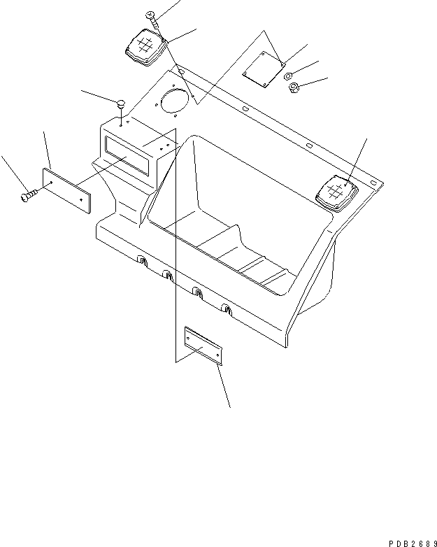 Komatsu parts book diagram for PC290LC-6K S/N K30001-UP: SEAT REAR COVER (RADIO LESS)(#K30001-K34000)