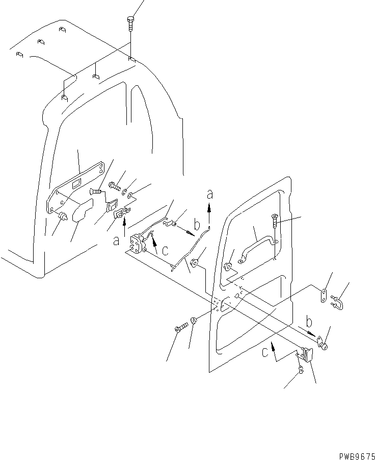 Komatsu parts book diagram for PC290LC-6K S/N K30001-UP: OPERATOR'S CAB (7/7) (DOOR LOCK)