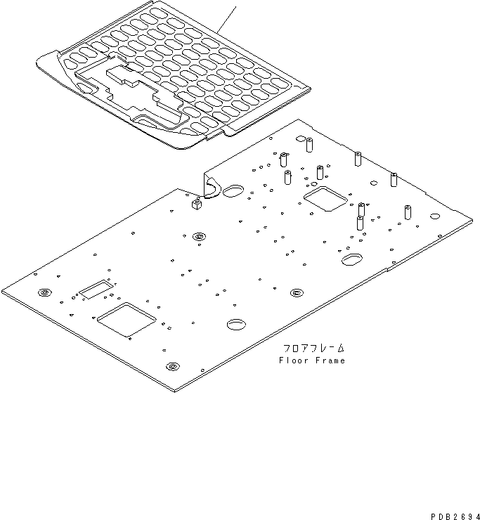 Komatsu parts book diagram for PC290LC-6K S/N K30001-UP: FLOOR MAT (1 ACTUATOR)