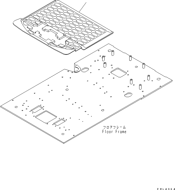 Komatsu parts book diagram for PC290LC-6K S/N K30001-UP: FLOOR MAT (2 ACTUATOR)(#K34001-)