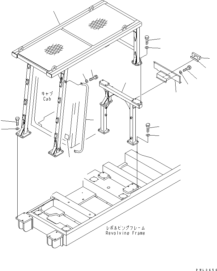 Komatsu parts book diagram for PC290LC-6K S/N K30001-UP: F.O.P.S.(#K30087-)