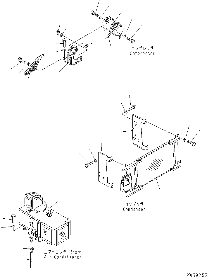 Komatsu parts book diagram for PC290LC-6K S/N K30001-UP: AIR CONDITIONER (UNIT)(#K30001-K30162)