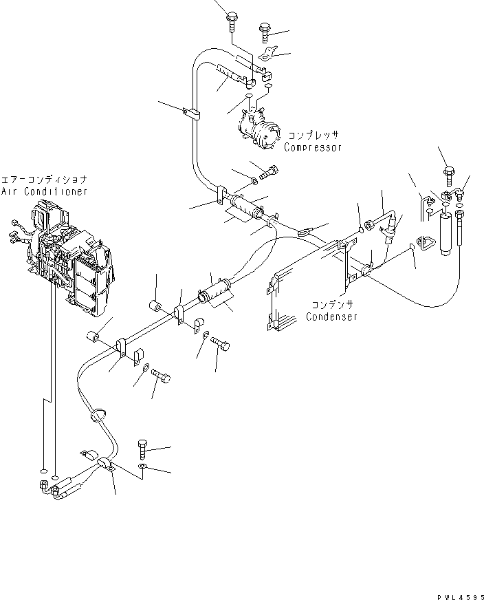 Komatsu parts book diagram for PC290LC-6K S/N K30001-UP: AIR CONDITIONER (COOLING LINE)(#K30163-)