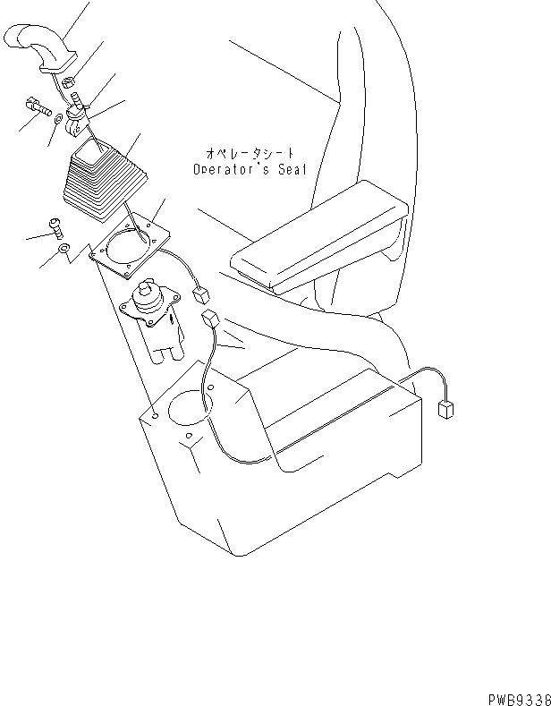 Komatsu parts book diagram for PC290LC-6K S/N K30001-UP: LEFT STAND (LEVER AND COVER) (WORK LEVER WITH PPC VALVE)