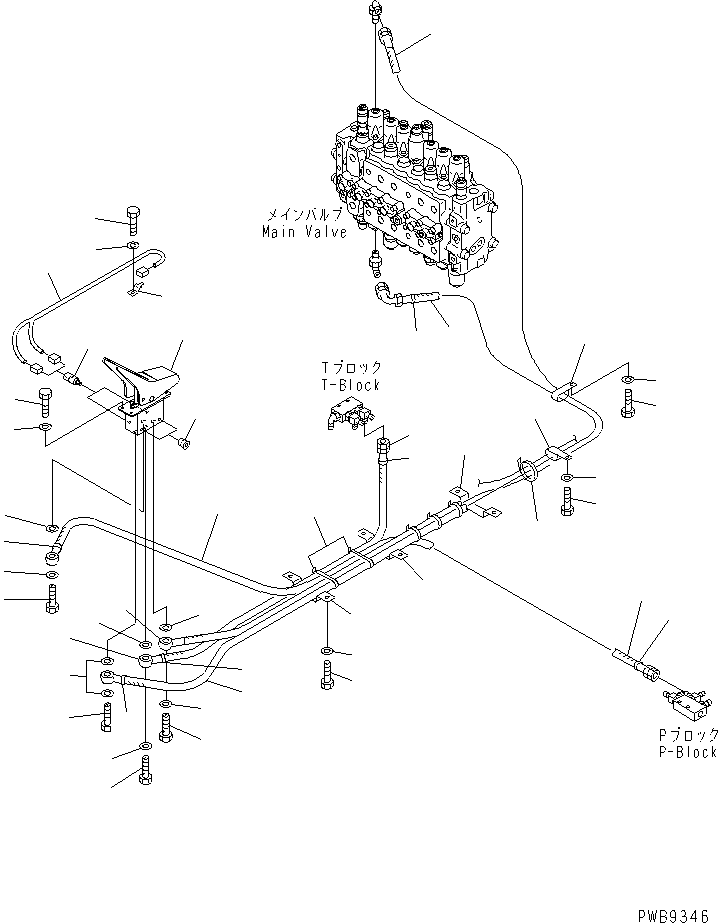 Komatsu parts book diagram for PC290LC-6K S/N K30001-UP: ATTACHMENT PPC LINE (1 ACTUATOR) (1/2)