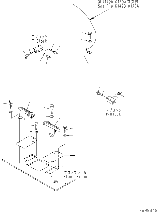 Komatsu parts book diagram for PC290LC-6K S/N K30001-UP: ATTACHMENT PEDAL LESS
