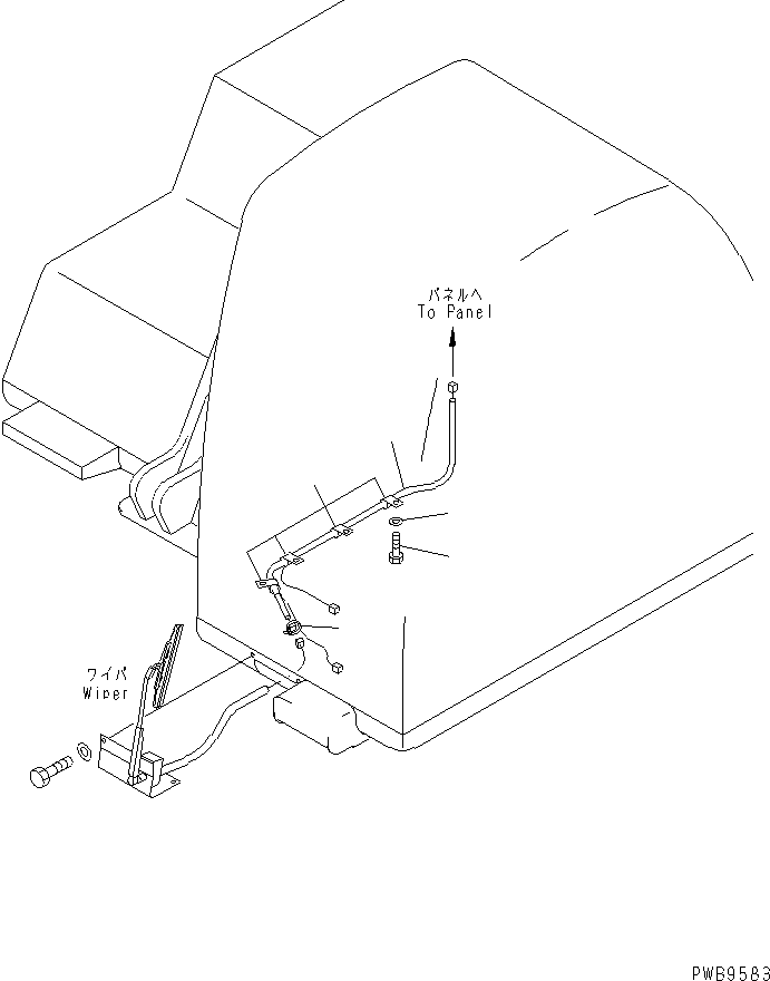 Komatsu parts book diagram for PC290LC-6K S/N K30001-UP: WIRING (CAB UNDER HARNESS)