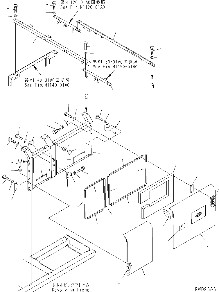 Komatsu parts book diagram for PC290LC-6K S/N K30001-UP: LEFT SIDE DOOR (DOOR) (MACHINE CAB)(#K30001-K34000)
