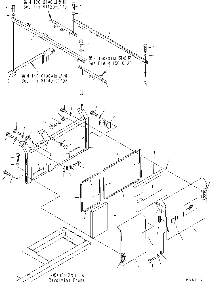 Komatsu parts book diagram for PC290LC-6K S/N K30001-UP: LEFT SIDE DOOR (DOOR) (MACHINE CAB)(#K34001-)