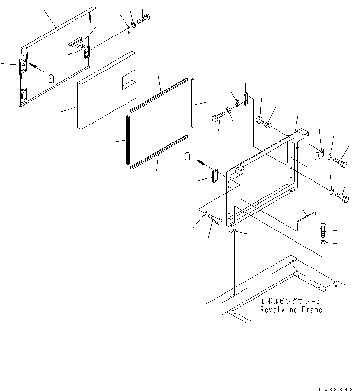 Komatsu parts book diagram for PC290LC-6K S/N K30001-UP: RIGHT SIDE DOOR (MACHINE CAB)(#K30001-K34000)