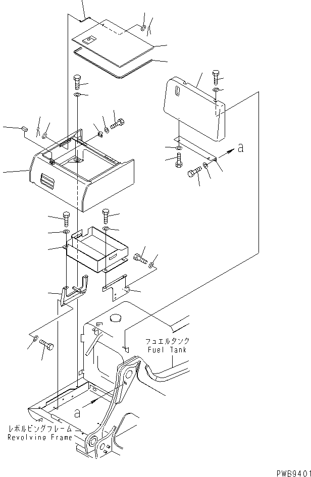 Komatsu parts book diagram for PC290LC-6K S/N K30001-UP: RIGHT SIDE CASE(#K30001-K34000)