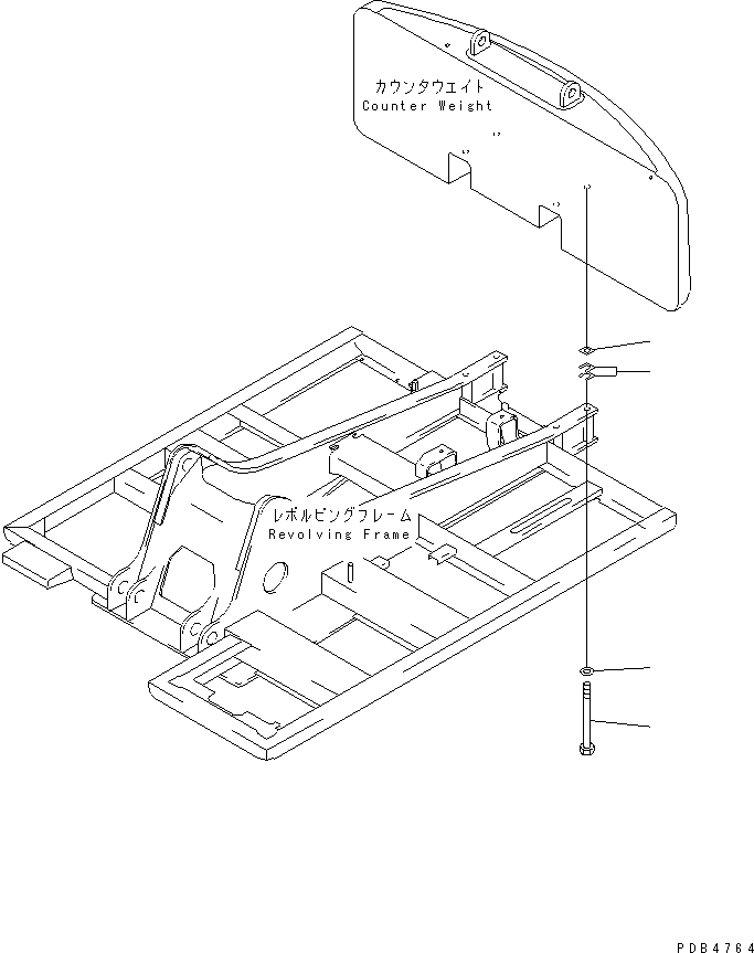 Komatsu parts book diagram for PC290LC-6K S/N K30001-UP: COUNTER WEIGHT MOUNTING