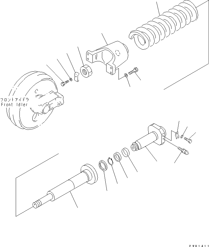 Komatsu parts book diagram for PC290LC-6K S/N K30001-UP: IDLER CUSHION