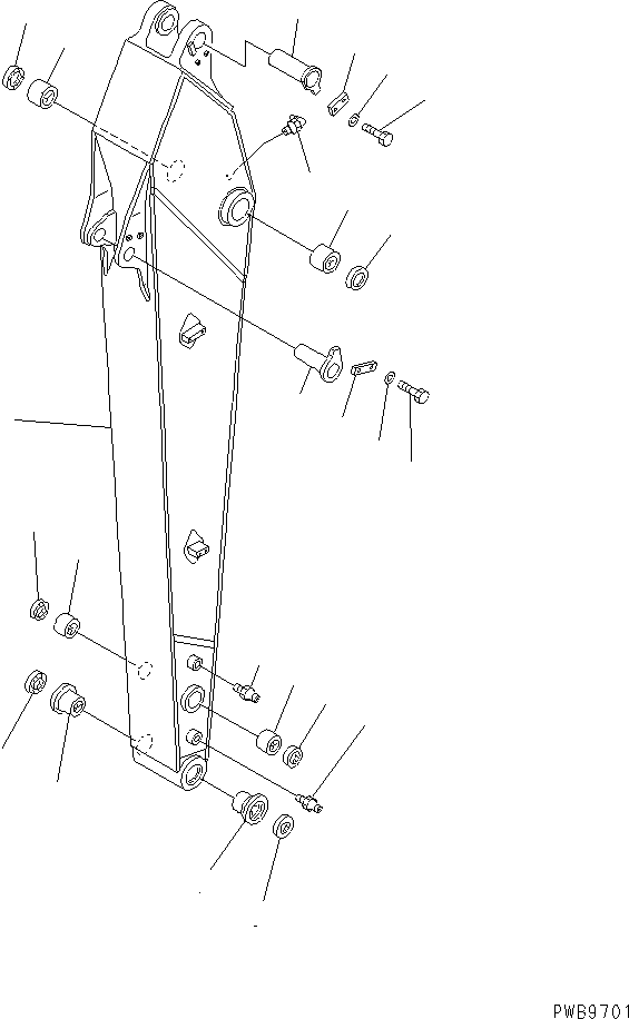Komatsu parts book diagram for PC290LC-6K S/N K30001-UP: ARM (2.5M) (1-ACTUAOR)