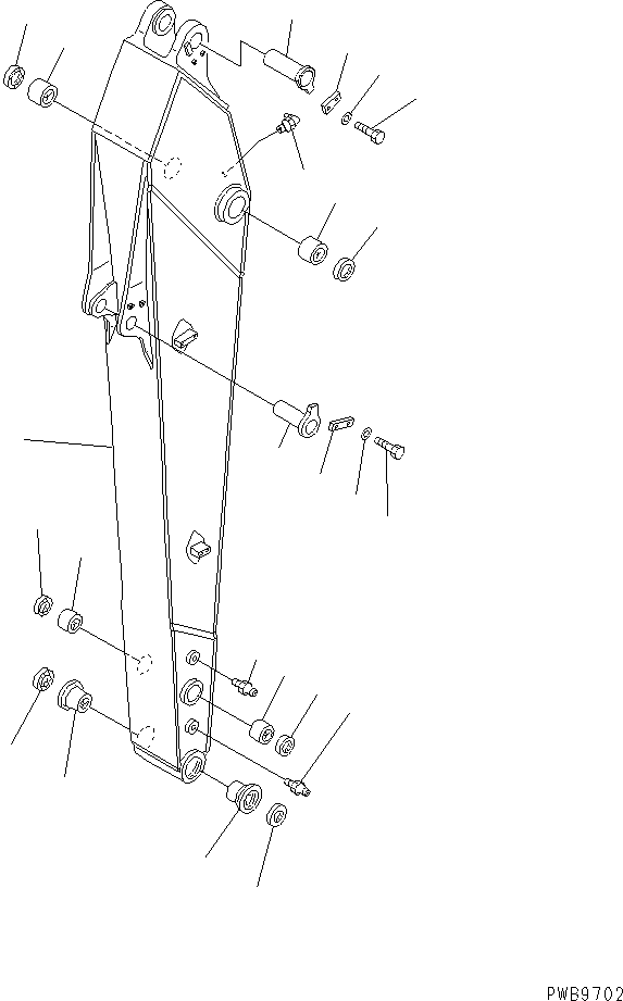 Komatsu parts book diagram for PC290LC-6K S/N K30001-UP: ARM (3.0M) (1-ACTUAOR)