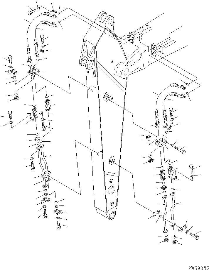 Komatsu parts book diagram for PC290LC-6K S/N K30001-UP: ARM (2.5M) (ADDITIONAL PIPING) (2-ATTACHMENT LINE)(#K30001-K34000)