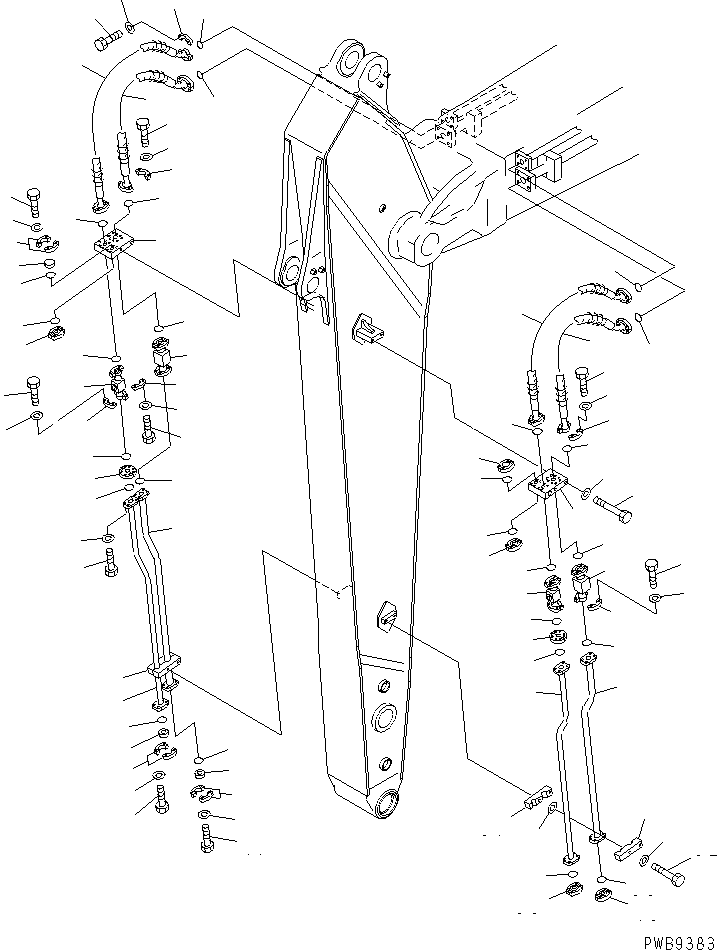 Komatsu parts book diagram for PC290LC-6K S/N K30001-UP: ARM (3.0M) (ADDITIONAL PIPING) (2-ATTACHMENT LINE)(#K30001-K34000)