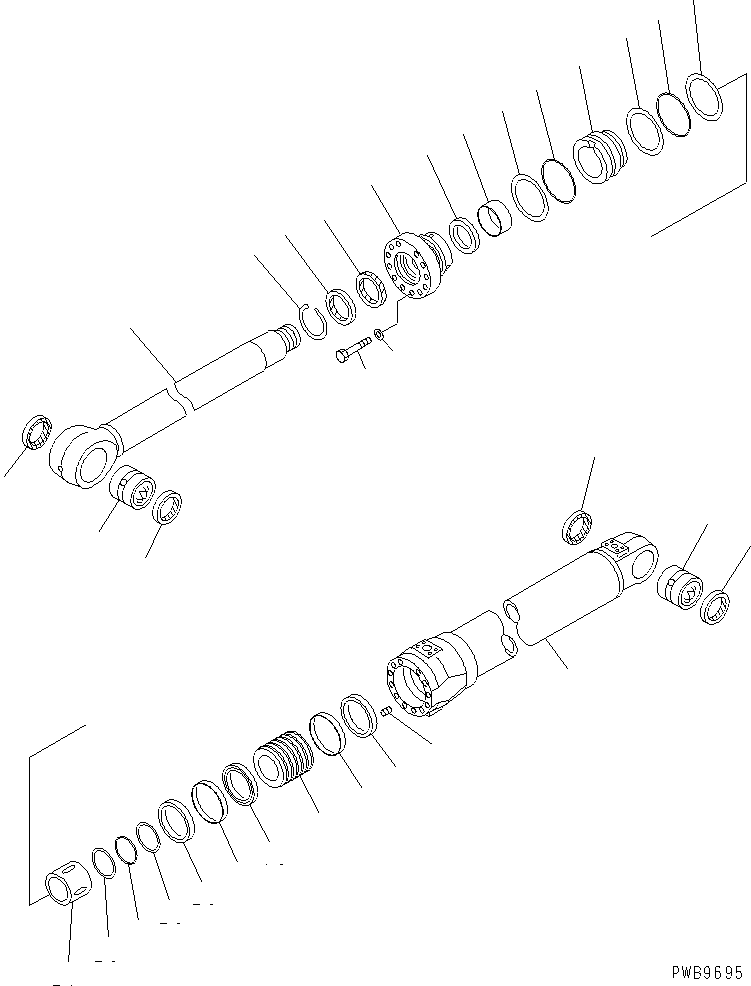 Komatsu parts book diagram for PC290LC-6K S/N K30001-UP: 1ST BOOM CYLINDER (2-PIECE BOOM)