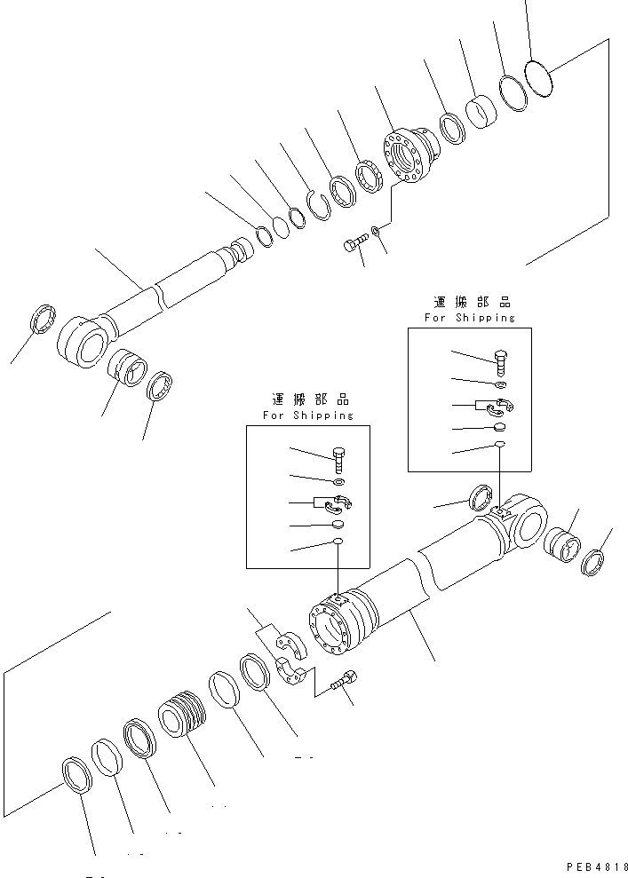 Komatsu parts book diagram for PC290LC-6K S/N K30001-UP: 2ND BOOM CYLINDER (2-PIECE BOOM)