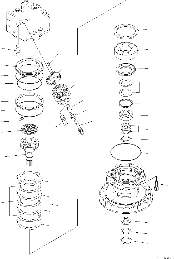 Komatsu parts book diagram for PC290LC-6K S/N K30001-UP: SWING MOTOR (2/3)