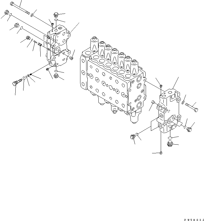 Komatsu parts book diagram for PC290LC-6K S/N K30001-UP: MAIN VALVE (1-ACTUATOR) (4/14)