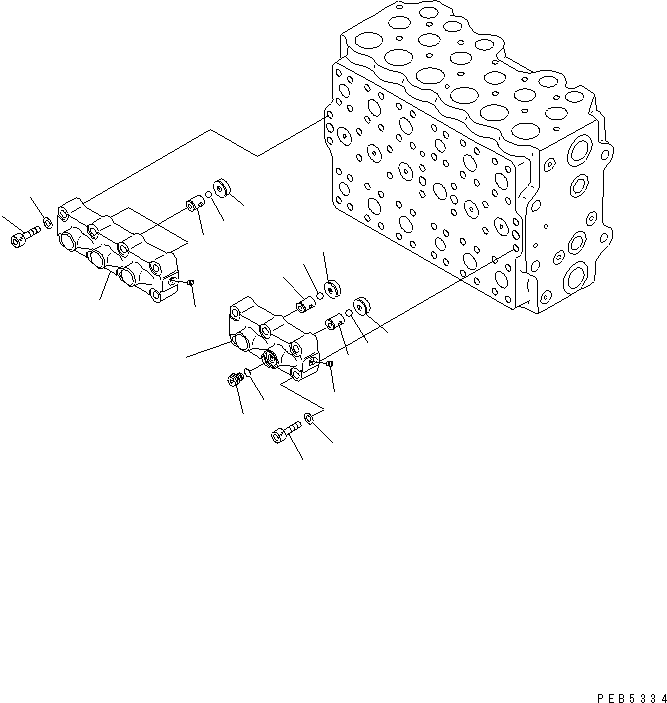 Komatsu parts book diagram for PC290LC-6K S/N K30001-UP: MAIN VALVE (2-ACTUATOR) (7/14)