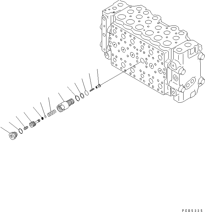 Komatsu parts book diagram for PC290LC-6K S/N K30001-UP: MAIN VALVE (1-ACTUATOR) (8/14)