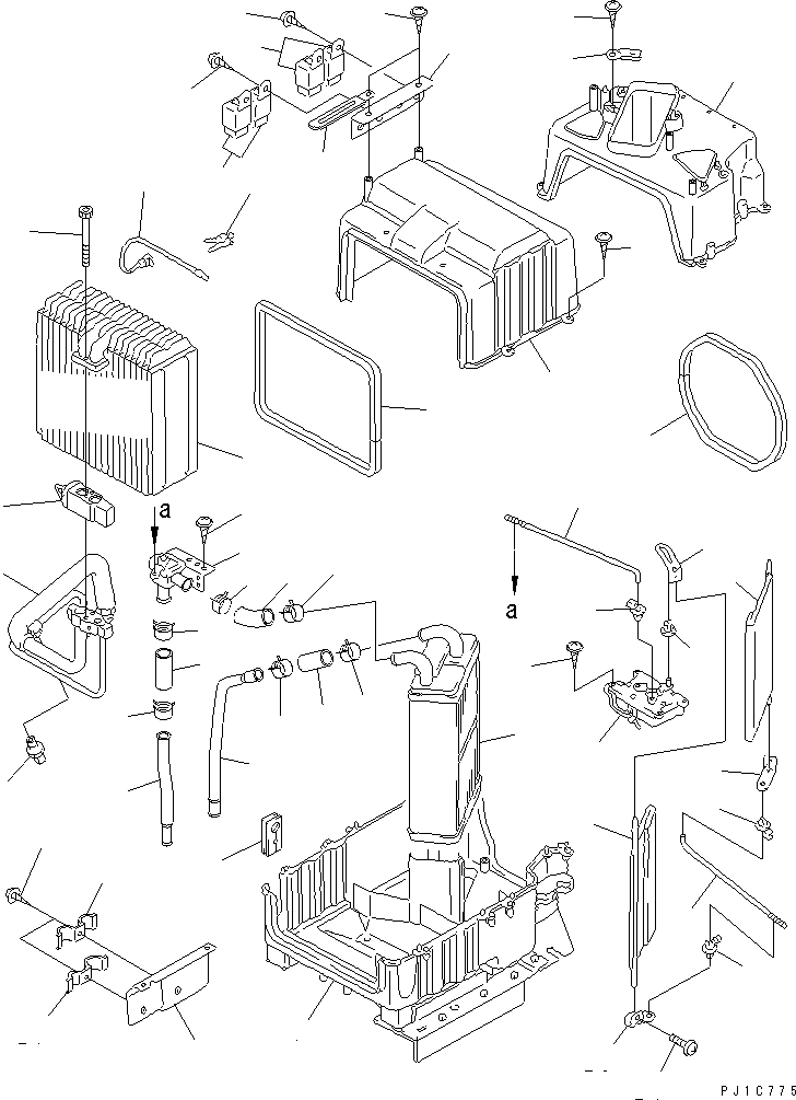 Komatsu parts book diagram for PC290LC-6K S/N K30001-UP: CORE UNIT ASS'Y (FOR AIR CONDITIONER)(#K34120-)