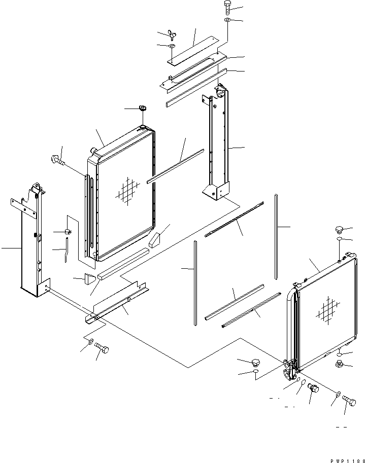Excavators Komatsu / PC290LC-7K S/N K40001-UP(pc290lcu) / COOLING (RADIATOR AND OIL COOLER)(#K40001-K40391)(060010 : C0100-01A0)