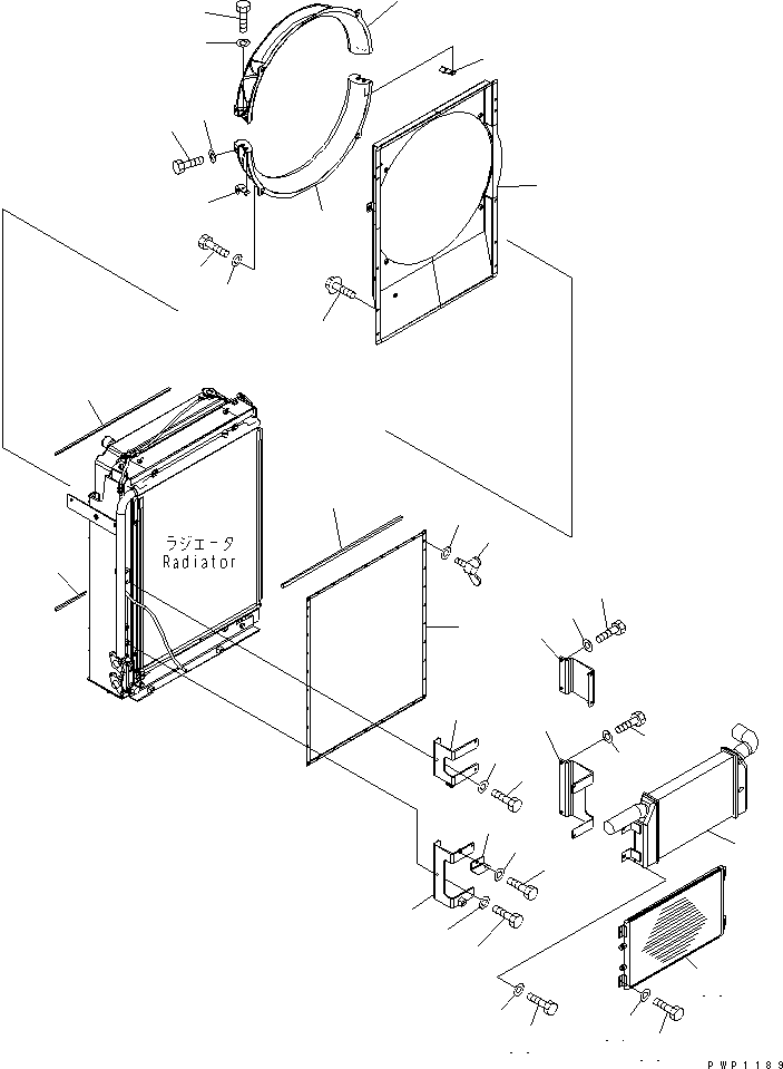 Excavators Komatsu / PC290LC-7K S/N K40001-UP(pc290lcu) / COOLING (AFTER COOLER AND CONDENSER)(#K40001-K40391)(060020 : C0100-02A0)