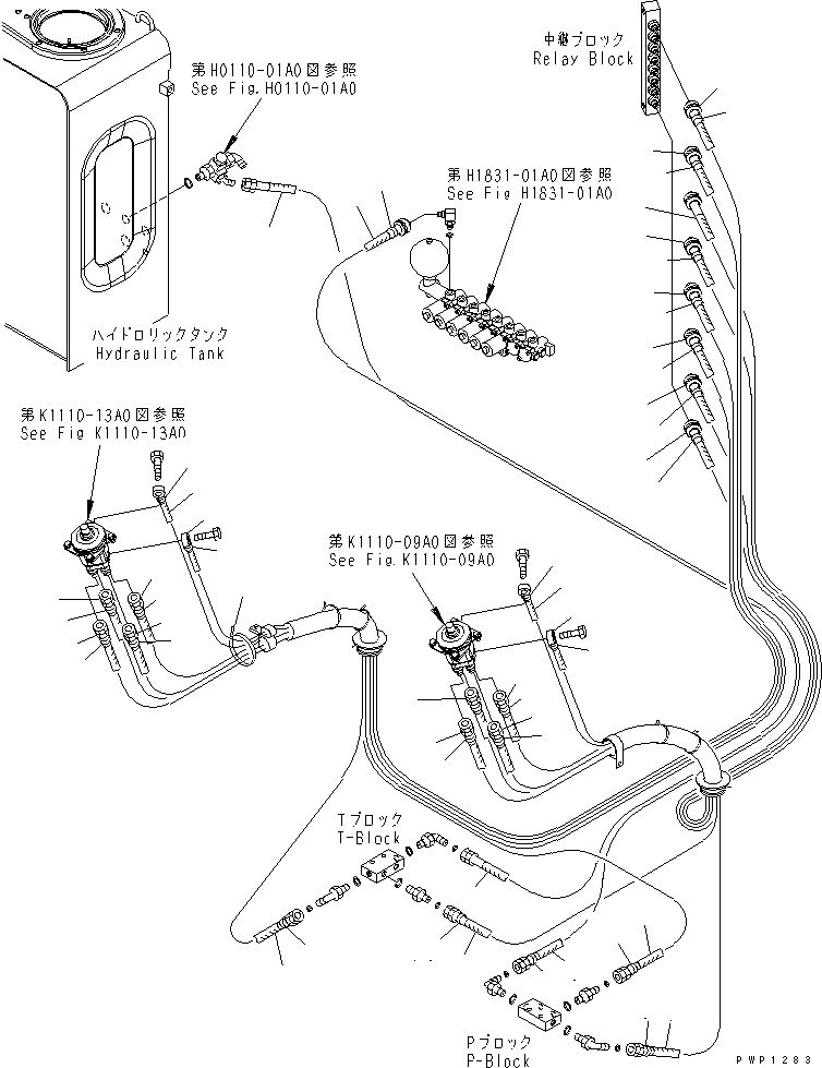 Excavators Komatsu / PC290LC-7K S/N K40001-UP(pc290lcu) / FLOOR FRAME (PPC LINE) (2/2)(#K40001-K40391)(210550 : K1110-19A0)