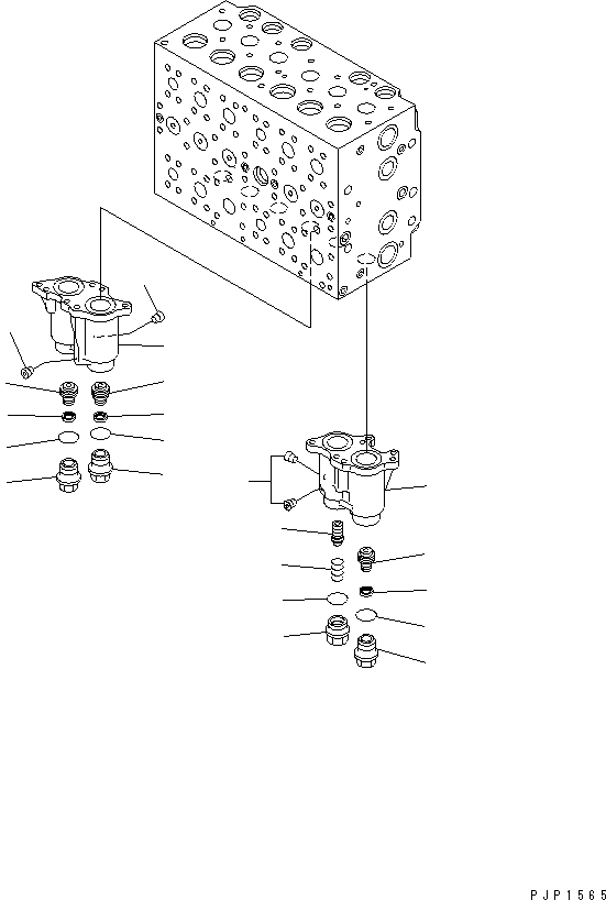 Excavators Komatsu / PC290LC-7K S/N K40001-UP(pc290lcu) / MAIN VALVE (8-SPOOL) (2/20) (FOR 2-PIECE BOOM)(#K40195-)(480690 : Y1664-32A0)