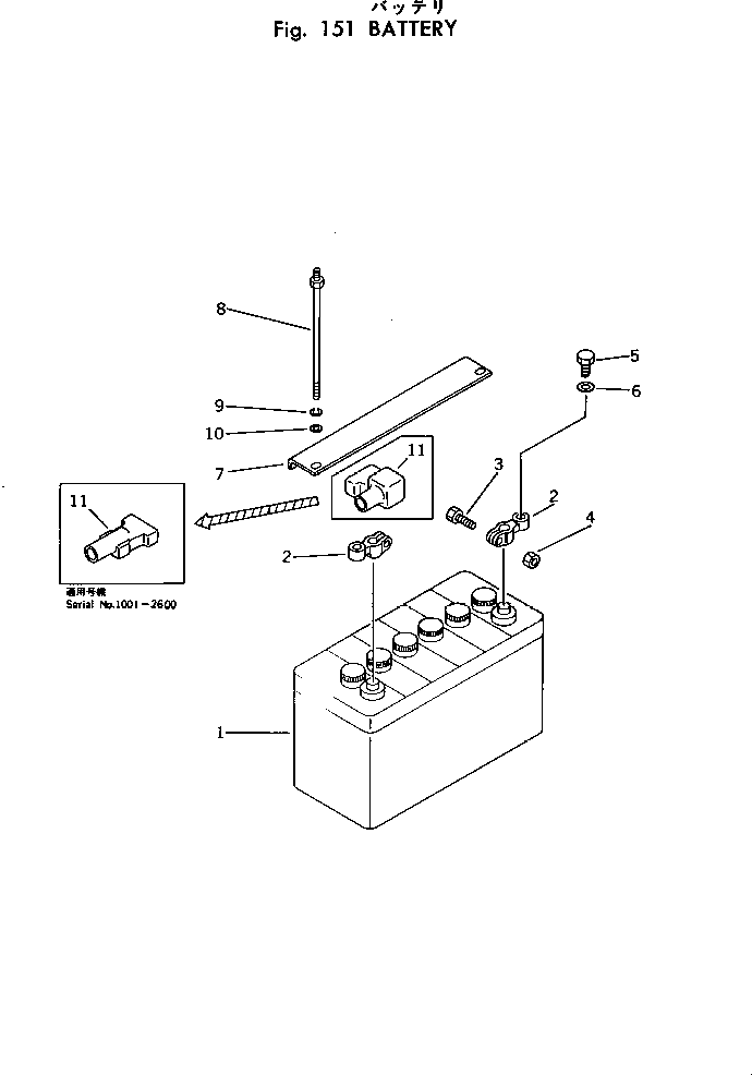 Excavators Komatsu / PC30-1 S/N 1001-UP(pc30-1c) / BATTERY(030080 : 151)