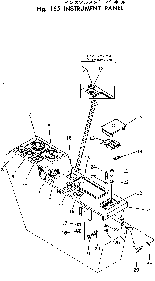 Excavators Komatsu / PC30-1 S/N 1001-UP(pc30-1c) / INISTRUMENT PANEL(030090 : 155)