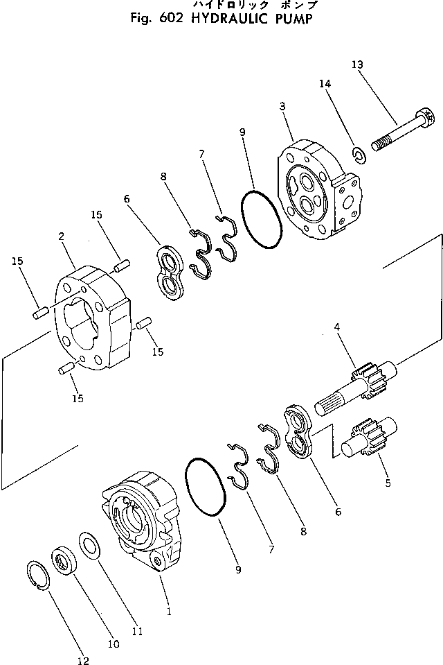 Komatsu parts book diagram for PC30-1 S/N 1001-UP: HYDRAULIC PUMP