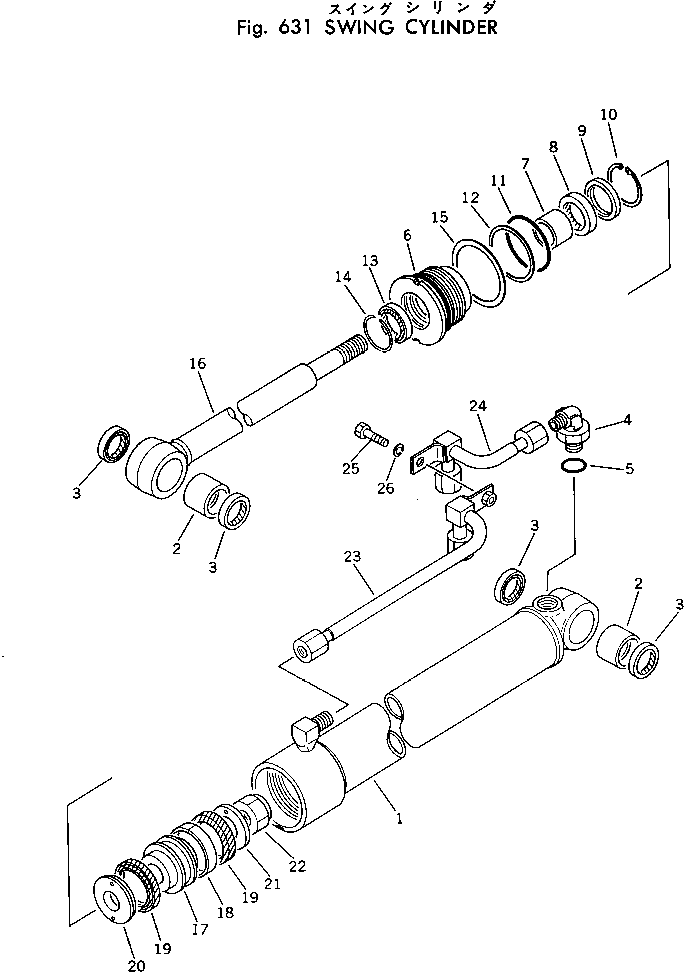 Excavators Komatsu / PC30-1 S/N 1001-UP(pc30-1c) / SWING CYLINDER(180110 : 631)