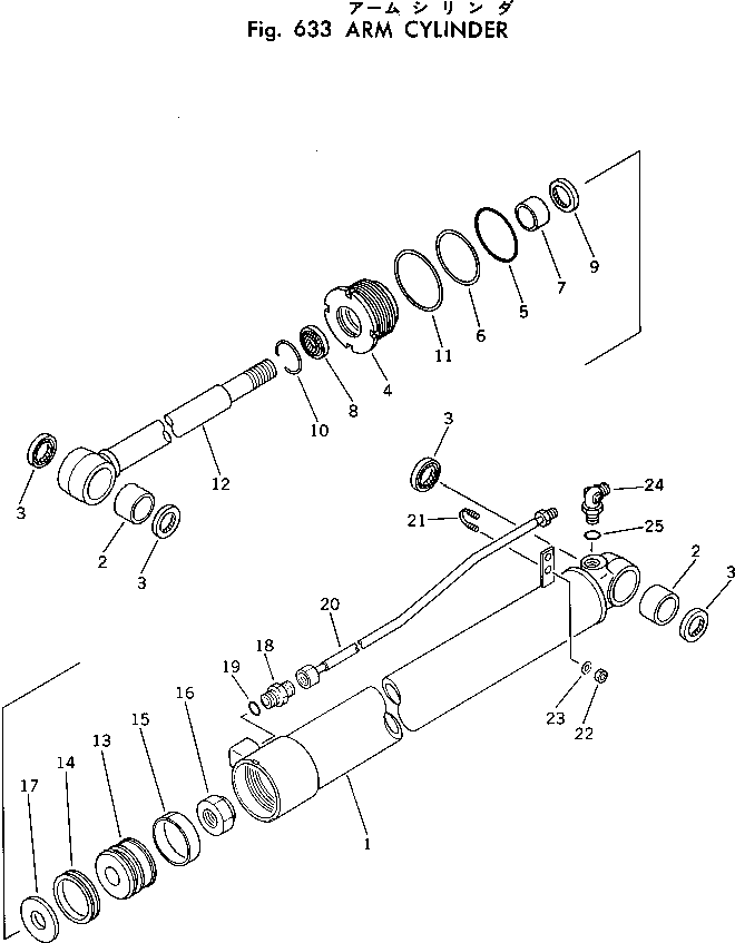Komatsu parts book diagram for PC30-1 S/N 1001-UP: ARM CYLINDER