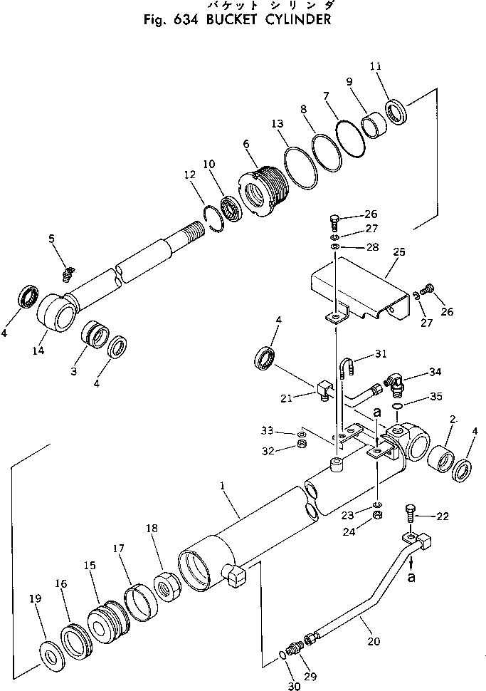 Komatsu parts book diagram for PC30-1 S/N 1001-UP: BUCKET CYLINDER