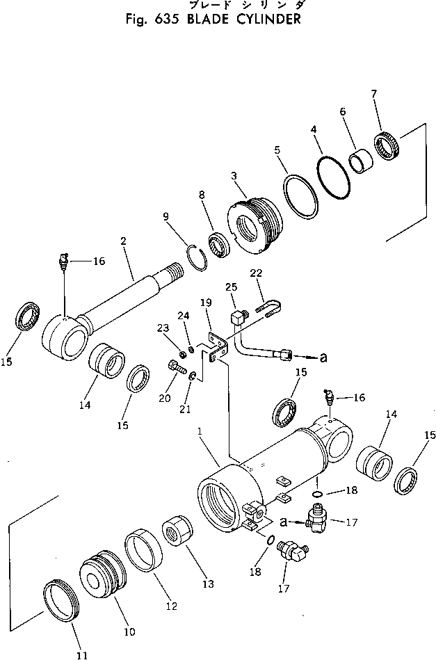 Excavators Komatsu / PC30-1 S/N 1001-UP(pc30-1c) / BLADE CYLINDER(180150 : 635)