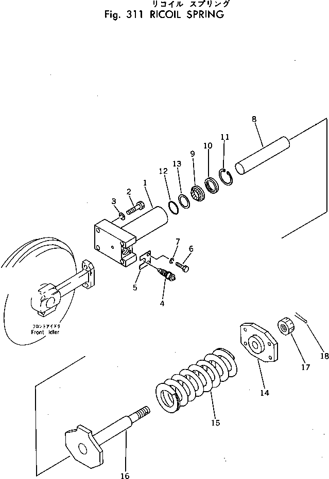 Komatsu parts book diagram for PC30-3 S/N 2601-UP: RECOIL SPRING